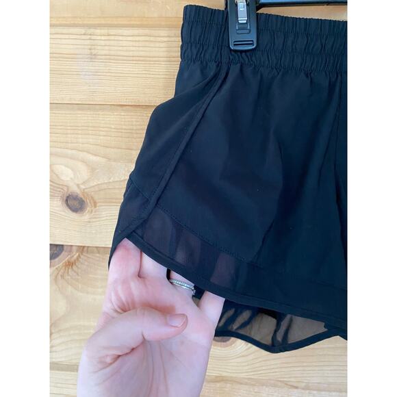 Athleta black Mesh Racer Run Mid Rise 4 athletic shorts size XS - Picture 2 of 6